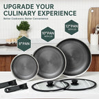 ROYDX Hybrid Nonstick 7-Piece Fry Pan Set, 10 and 12-Inch Frying Pans - Image 2