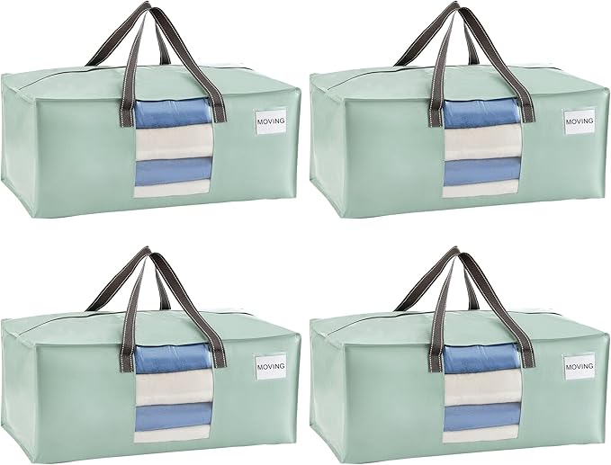 VENO 4 Pack Moving Bags for College, Heavy-Duty Storage Totes, Moving Boxes and by Veno
