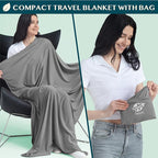 PAVILIA Soft Travel Blanket, Compact Airplane Blanket in Bag, Portable Blanket - Image 2