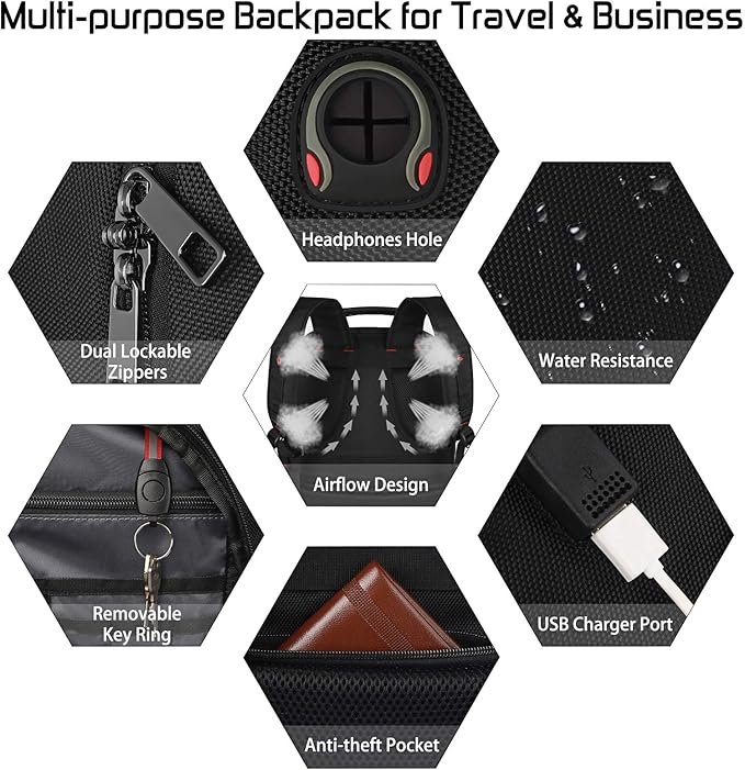 18.4 Laptop Backpack Women Men, 55L-60L Flight Approved Extra Large Travel - Image 4