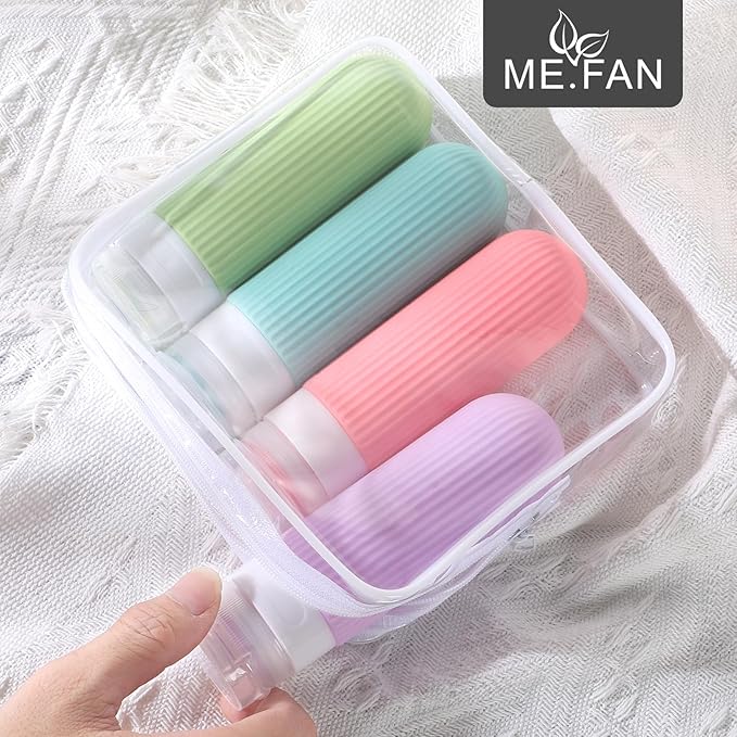 ME.FAN Travel Bottles for Toiletries, TSA Approved 3oz Silicone Journey Size - Image 2