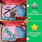 Shappy 2 Pcs Heat Resistant Hair Tools Bag Curling Iron Travel Case Cover Neoprene Flat Iron Holder Travel Case and Silicone Mat Pouch for Hot Hair Tools Storage Organizer(Frond Style)