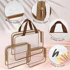 TISRATOK 10 PCS Clear Travel Makeup Toiletry Bag, Plastic PVC Cosmetic TSA - Image 6