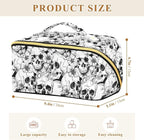 Makeup Organizer Bag, Skull and Flower Travel Makeup Bags Makeup Vanity Case Large Capacity Rhombus Cosmetic Toiletry Bag for Girl Women Ladies