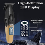 KEMEI 1787 Beard Trimmer for Men, Cordless Hair Trimmer with LED Display, 9000 RPM Hair Clippers for Barber with 2000 mAh Battery, DLC Coated T-Blade