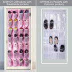 KEEPJOY 28 Pockets Hanging Shoe Organizer, Over the Door Shoe Organizer - Image 4