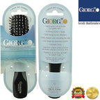 Giorgio GIO1-2BLK Black Set of 2 Gentle Touch Detangler Hair Brush for Men Women and Kids. Soft Bristles for Sensitive Scalp. Wet and Dry for all Hair Types. Scalp Massager Brush Stimulate Hair Growth