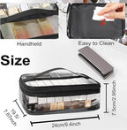 TANTO Clear Makeup Bags with Handles, Toiletry Bag, PVC Clear Cosmetic Bags for Women and Men, Cosmetic Storage Pouches with Zipper (7.6 * 9.4 * 2.9in)