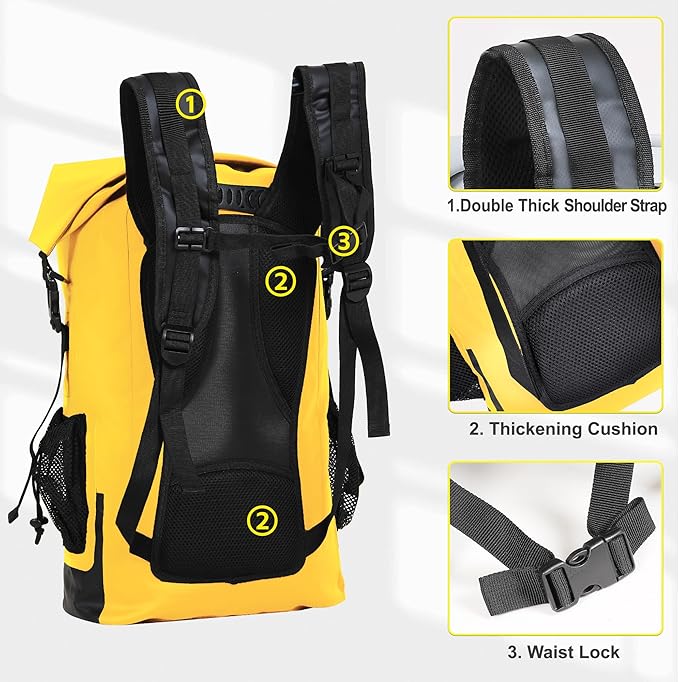 UPWELL 30L Waterproof Dry Bag Boating Backpack - Image 5