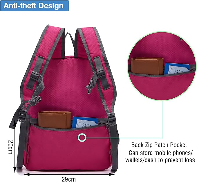 YZAOLL Small Lightweight Packable Hiking Backpack, 20L Hiking Backpack Day Pack - Image 4