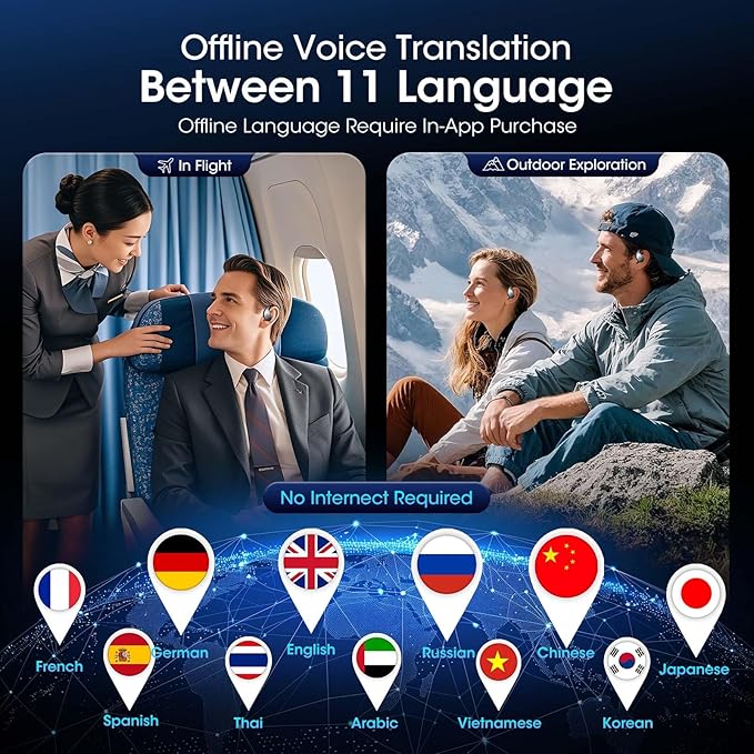 AI Translation Earbuds Real Time, 2025 Upgraded 144 Language Translator Earbuds - Image 5