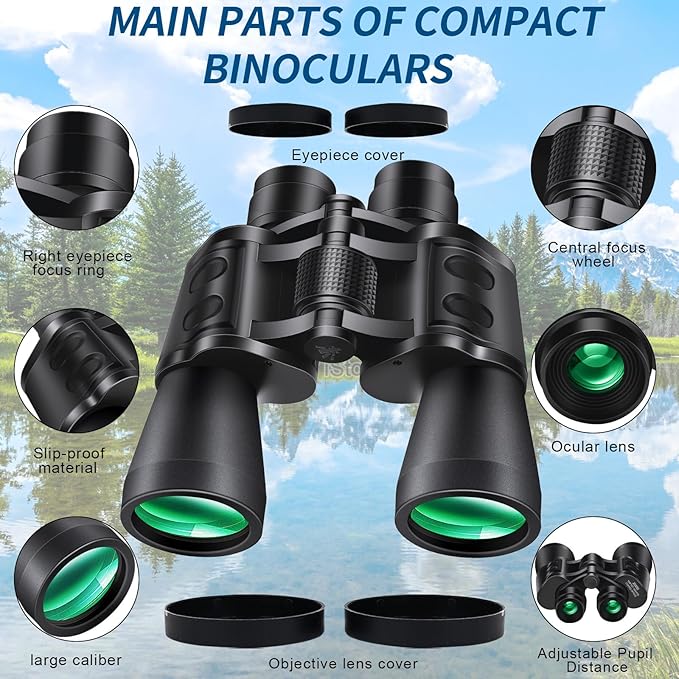 PISEZ 20X50 Binoculars for Adults High Powered - Image 2