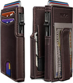 Men Wallet, with Money Clip Coins Pocket ID Window, Slim Front Pocket RFID by Miyozi