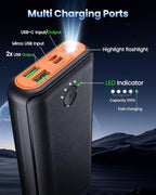 Portable Charger Power Bank 40000mah, USB C Fast Charging 22.5W External - Image 4