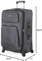 SwissGear Sion Softside Expandable Luggage, Dark Grey, Checked-Medium 25-Inch - Image 11