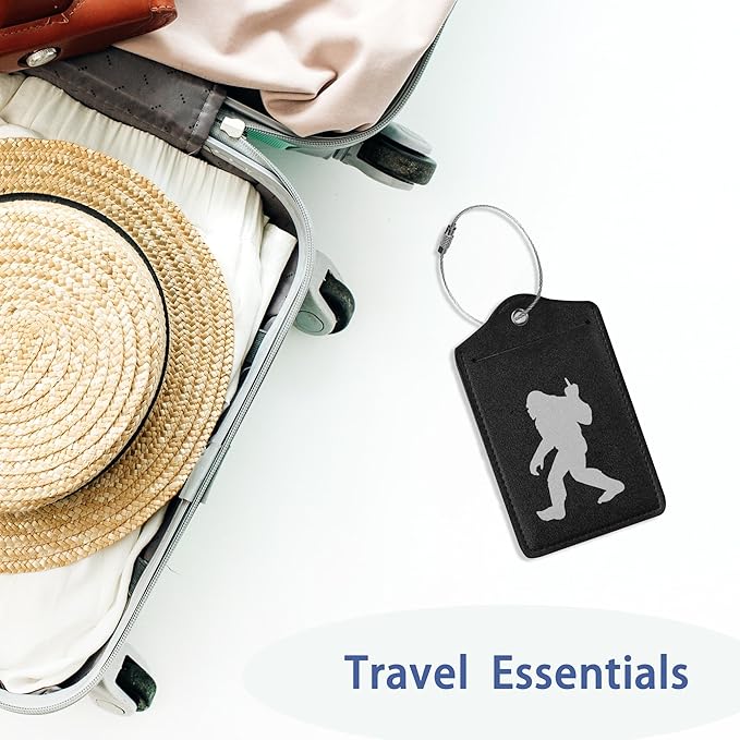 2Pcs Luggage Tag for Suitcase Black Sasquatch Cute Luggage Tag - Image 5
