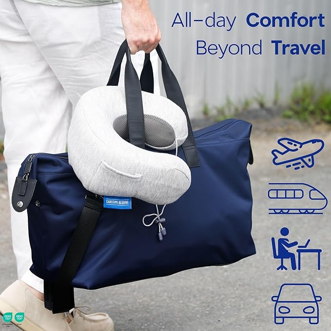 Travel Pillow with Bag – Compact Memory Foam Neck Pillow - Image 2