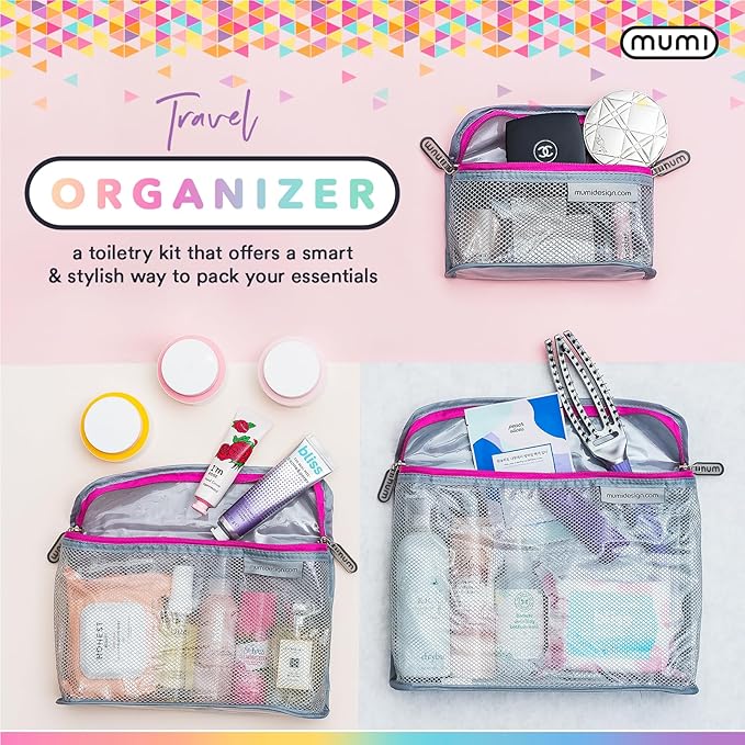 MUMI Travel Toiletry Bag Set of 3 – Clear TSA Approved Toiletry Bags - Image 2
