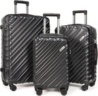 Hardshell Luggage Sets 3 Piece ABS+PC Travel Suitcase Hard Sided Luggage by MIAZIBLUGGAGEANDBAG