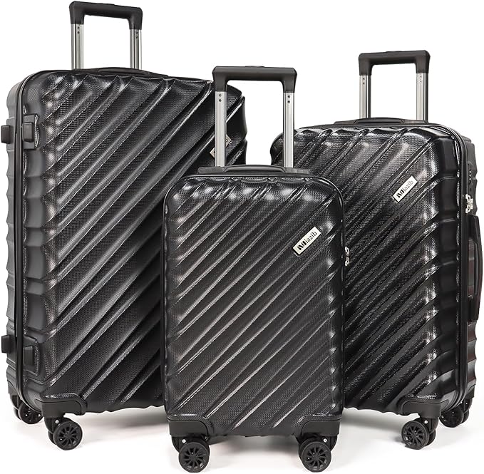 Hardshell Luggage Sets 3 Piece ABS+PC Travel Suitcase Hard Sided Luggage by MIAZIBLUGGAGEANDBAG
