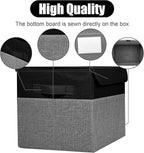 Large 22 Quart Linen Fabric Foldable Storage Bin Cube Organizer Basket - Image 5