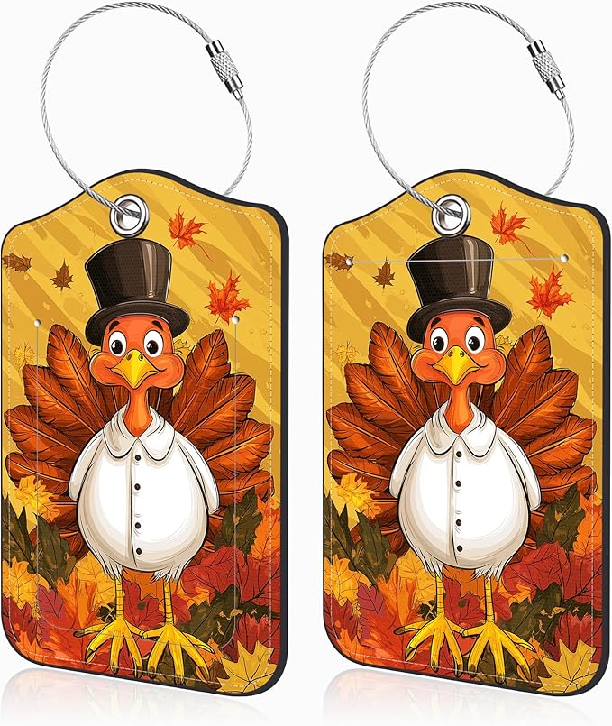2 Pcs Autumn Turkey Luggage Tags by Unknown