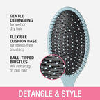 Conair Detangling Hair Brush Set 3 Pack, Use Wet and Dry, Ideal for All Hair Types, Detangling Brushes for women and girls, gifts for her, Glitter Silver, Blue, Pink