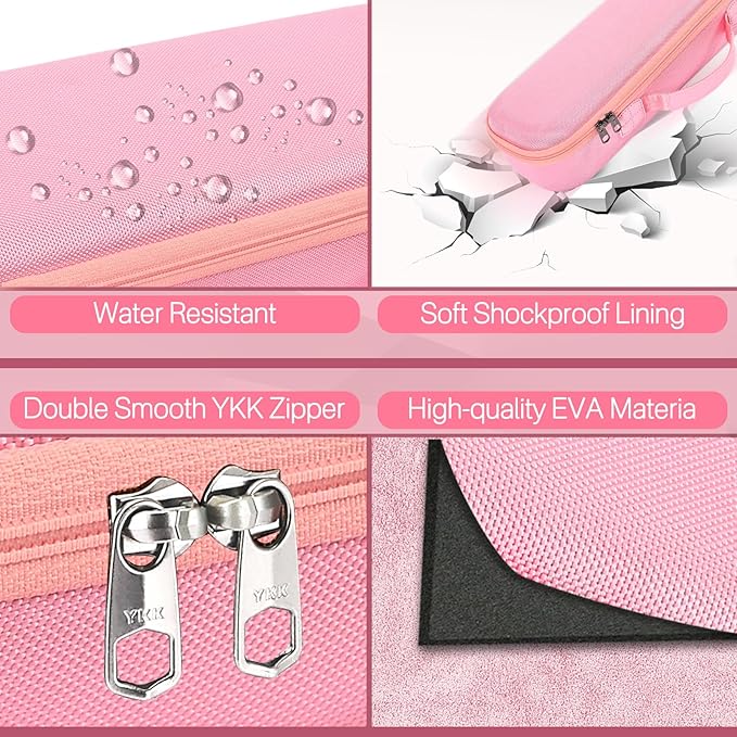 RAIACE Hard Storage Case Compatible with Dyson Airstrait Straightener, Travel Carrying Bag. (case only). (Pink)