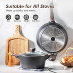 SENSARTE Pots and Pans Set Non stick, Non toxic Healthy Induction Cookware Set - Image 5