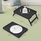 Artmeer Bed Tray Table with Folding Legs, Bamboo Breakfast in Bed - Image 4