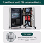 Nobl Travel Carry On Luggage, Noble Zipperless Aluminum Frame PC Hard Shell - Image 6