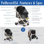 Lite Premium Light-Weight Dog/Cat/Pet Stroller Travel Carriage - Image 6