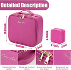 Makeup Travel Train Case with Mirror LED Light 3 Adjustable Brightness Large - Image 2
