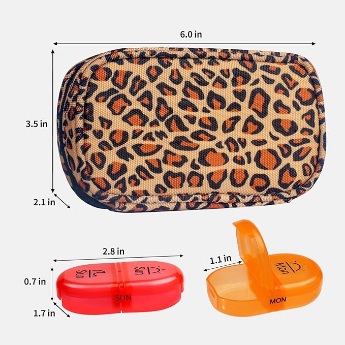 Serfeymi Weekly Travel Pill Organizer 2 Times A Day AM PM Upgraded Rainbow Pill - Image 2