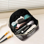 Makeup Organizer Bag, Skull Butterfly Black Travel Makeup Bags Makeup Vanity Case Large Capacity Rhombus Cosmetic Toiletry Bag for Girl Women Ladies