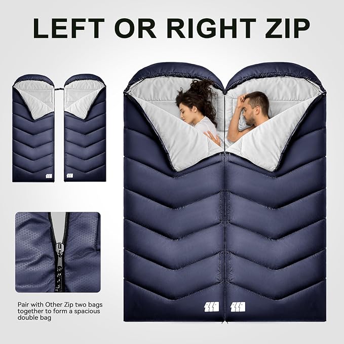 Sleeping Bags for Adults Cold Weather, Waterproof, Lightweight Camping Sleeping - Image 2