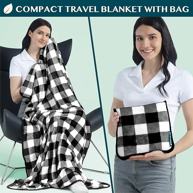 PAVILIA Travel Blanket Pillow, Soft Airplane Blanket 2-in-1 Combo Set, Plane - Image 2