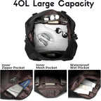 SUNNY BIRD Duffel with Utility Pouch, 40L Weekender Overnight Bag with Shoe - Image 6