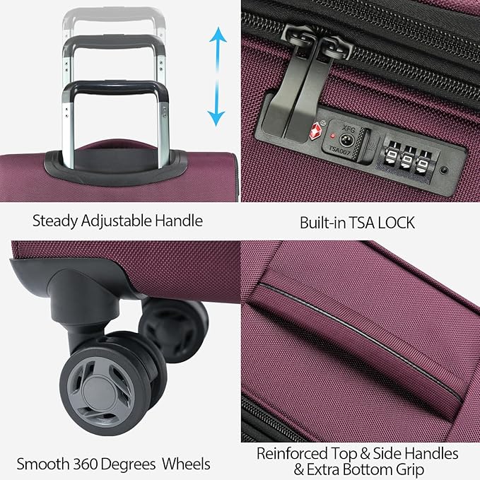 KROSER Softside Expandable Carry On Luggage - Image 4