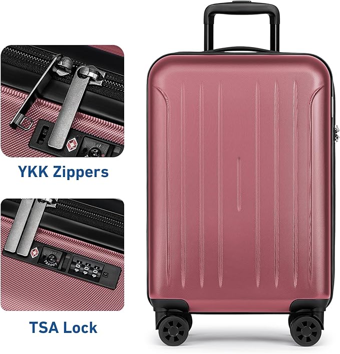 KYME Suitcase Hardshell With Double Spinner Wheels, PC+ABS TSA Lock Travel - Image 2