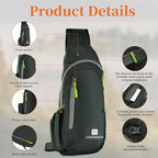 Small Sling Backpack, Lightweight Crossbody Backpack, Foldable Cross Body Bag - Image 3