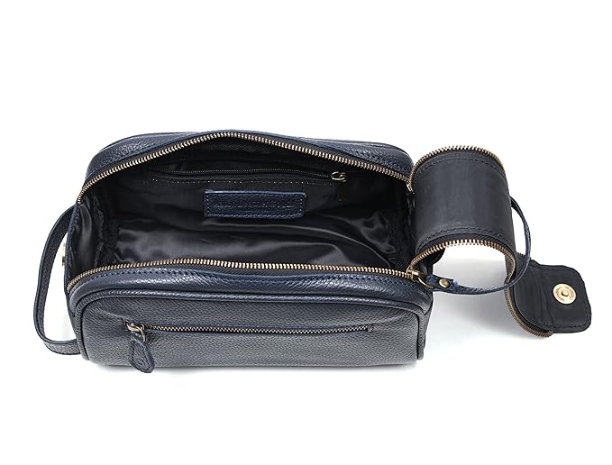 10" Premium Leather Toiletry Travel Pouch - Image 4