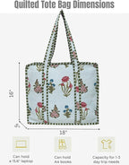 Cotton Quilted Tote Bag for Women – Large Beach & Travel Tote - Image 5