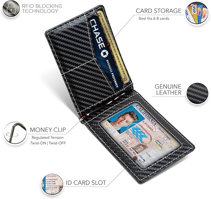SERMAN BRANDS RFID Blocking Wallet Slim Bifold - Image 6