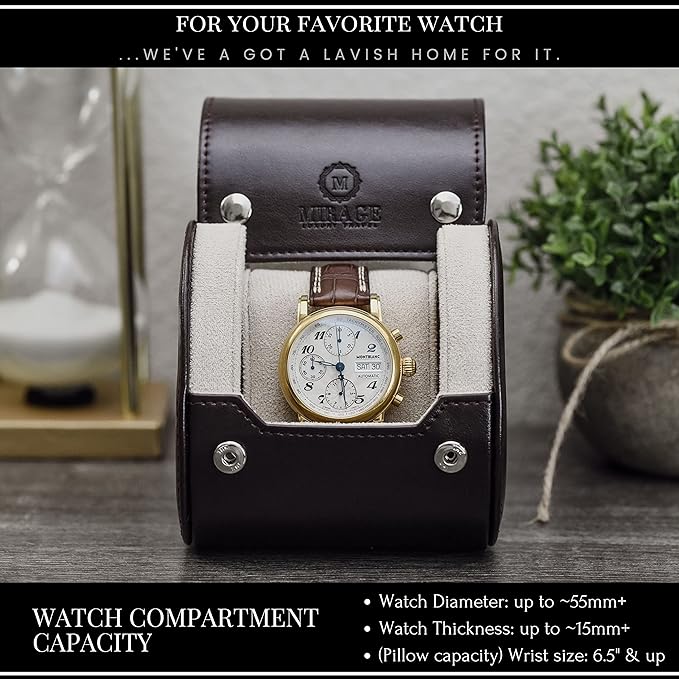 Brown/Ivory - 1 Watch Travel Case - Image 3