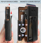 Airtag Wallet for Men, with Money Clip 10 Cards Metal Case Smart Slim Pop Up - Image 3