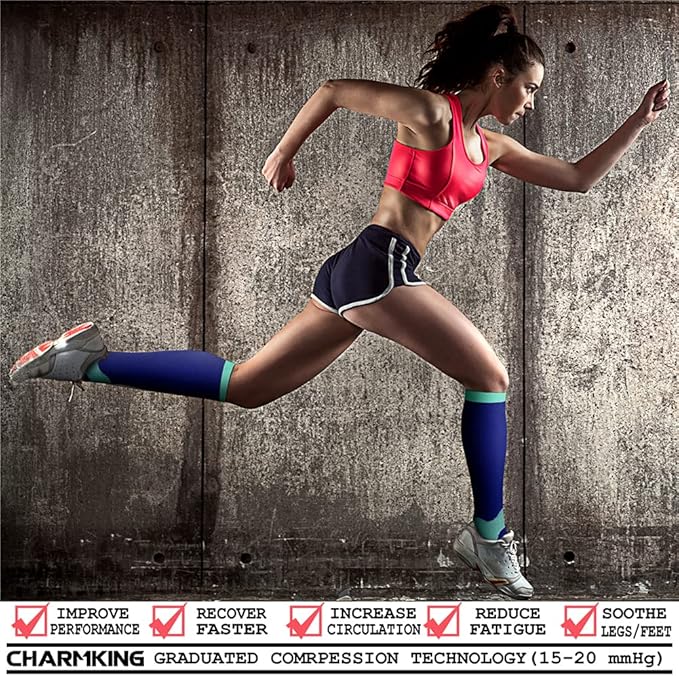 CHARMKING Compression Socks for Women & Men Circulation 15-20 mmHg is Best - Image 2