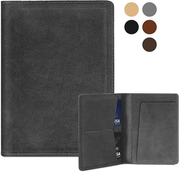 Real Leather Passport Holder for Men and Women Travel, Handmade Passport Wallet by Kicoroiny-KeepInnovating