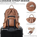 Backpack Purse for Women Laptop Backpack, Leather Travel Backpack Shoulder Bag - Image 7
