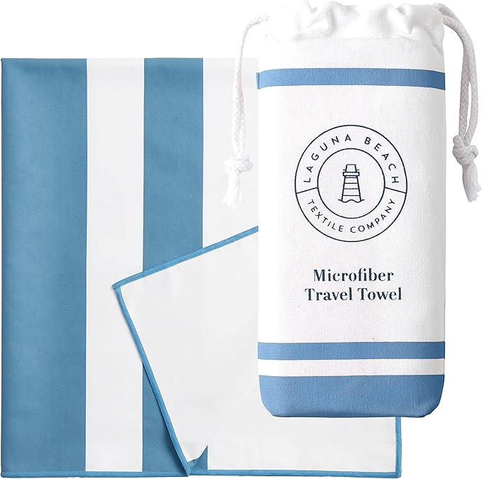 Bright Blue Microfiber Beach Towel by Laguna Beach Textile Co by LagunaBeachTextileCompany